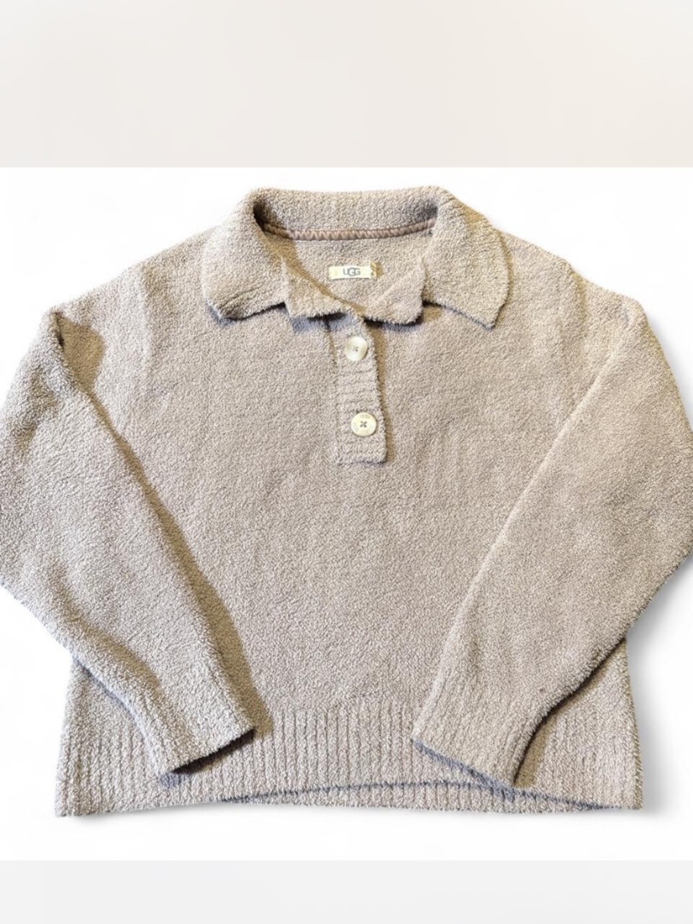 UGG Fleece Polo Sweater | Cozy Knit Pullover | Size S
